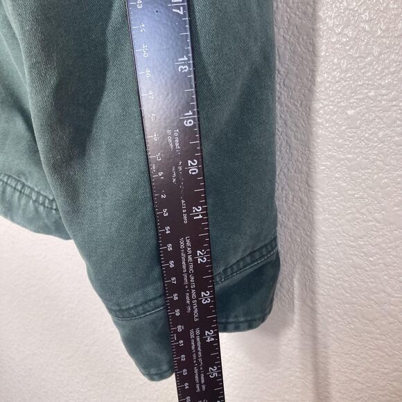 Billabong Barlow Jacket Mens Medium Green Hooded Canvas Zip Front Quilted Lined - Picture 11 of 16